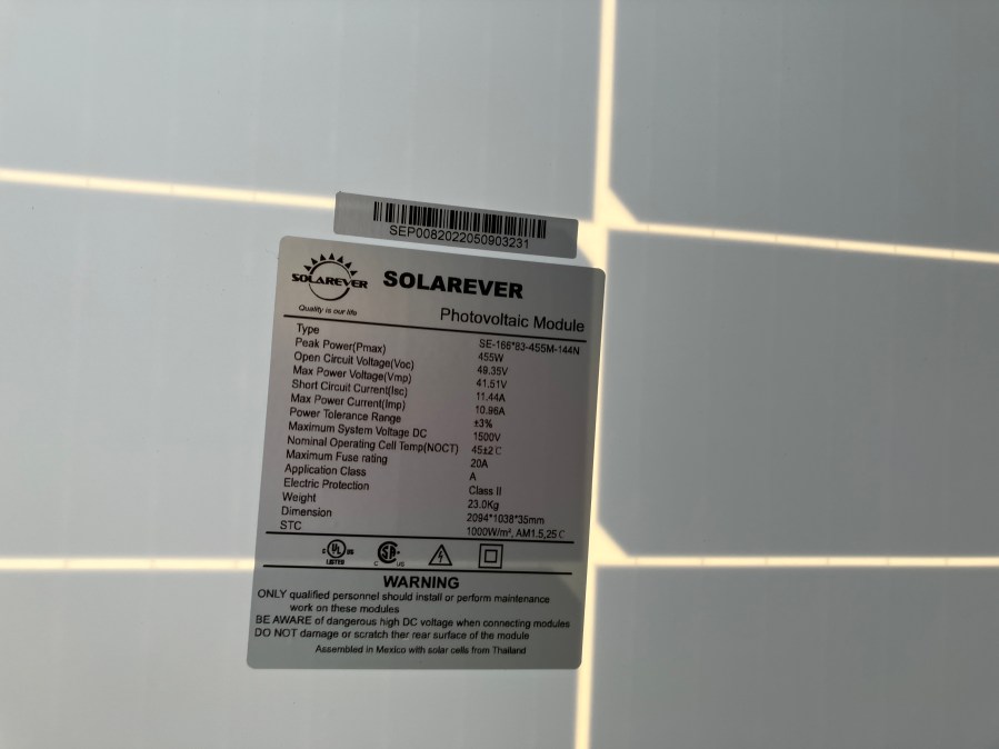 SolarEver 455W Panels