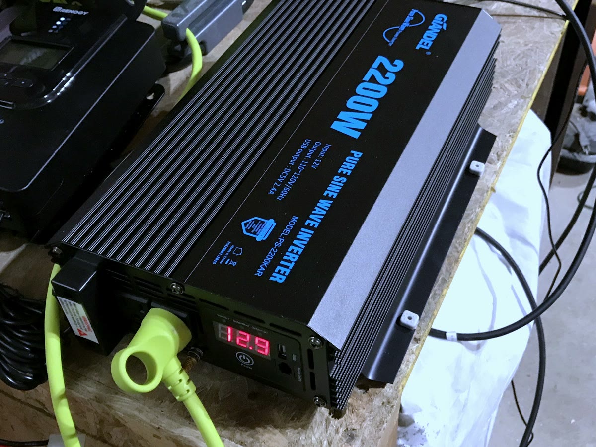 GIANDEL 2200W 12V inverter and Renogy controller from Adam's first 12V system